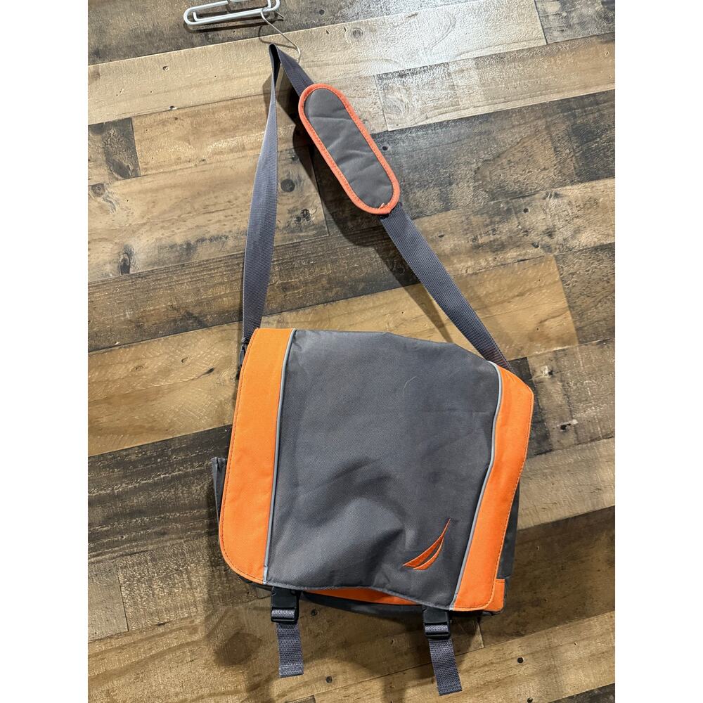 Nautica Messenger Bag- Gray/Orange